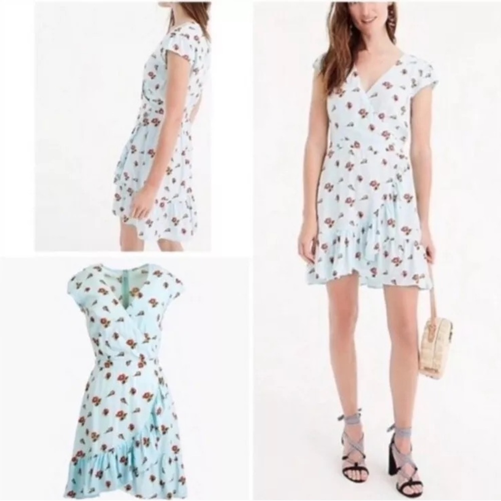 J Crew Mercantile floral wrap dress in EUC